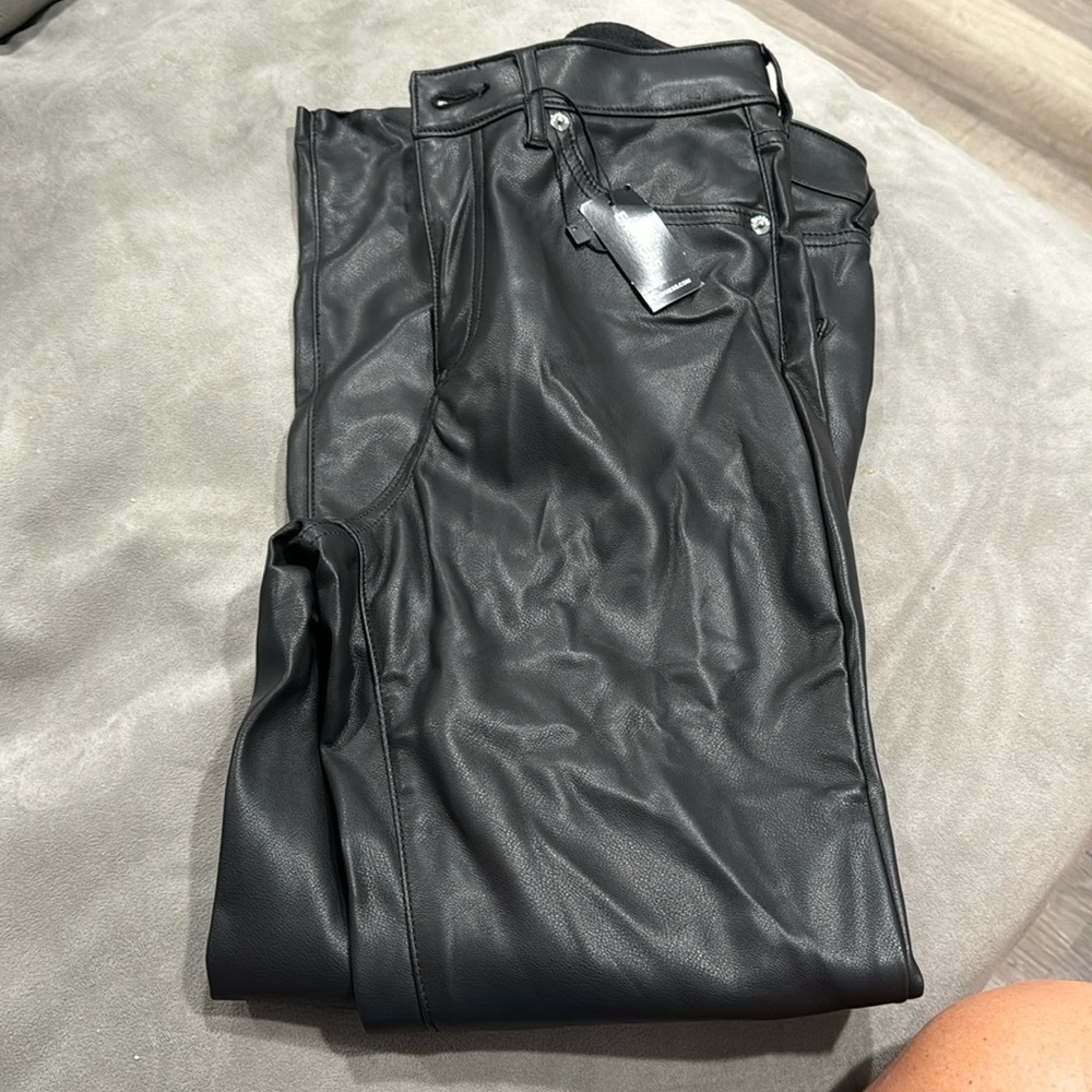 Express black leather pants